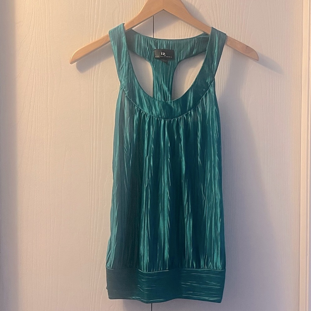 Iz Byer Teal Racerback Tank Top